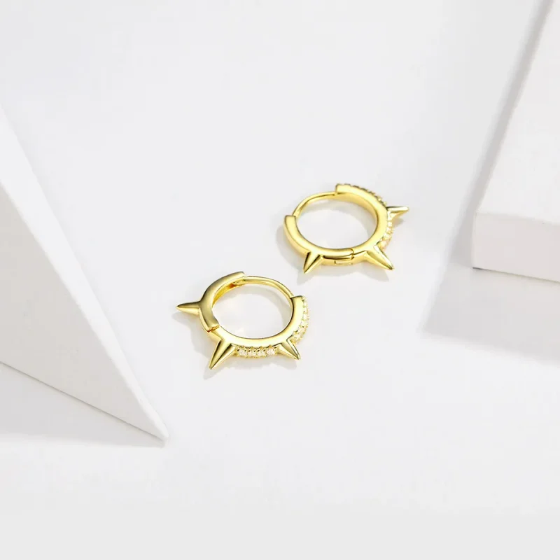 (bilde for) Pandora Style Uregelmessig Geometry Hoop Øredobber - BSE168 - Vis 2