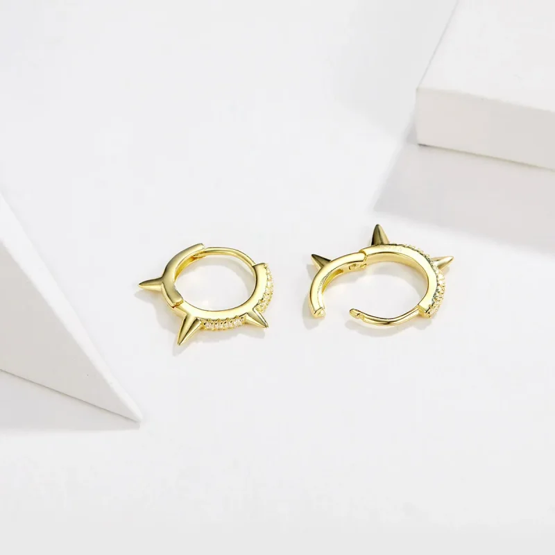 (bilde for) Pandora Style Uregelmessig Geometry Hoop Øredobber - BSE168 - Vis 4