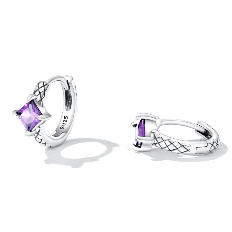(bilde for) Pandora Style Zircon Snake Pattern Hoop øredobber - SCE1417 - Vis 2
