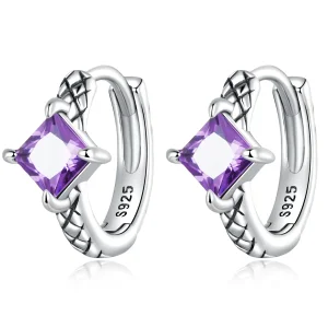 (bilde for) Pandora Style Zircon Snake Pattern Hoop øredobber - SCE1417