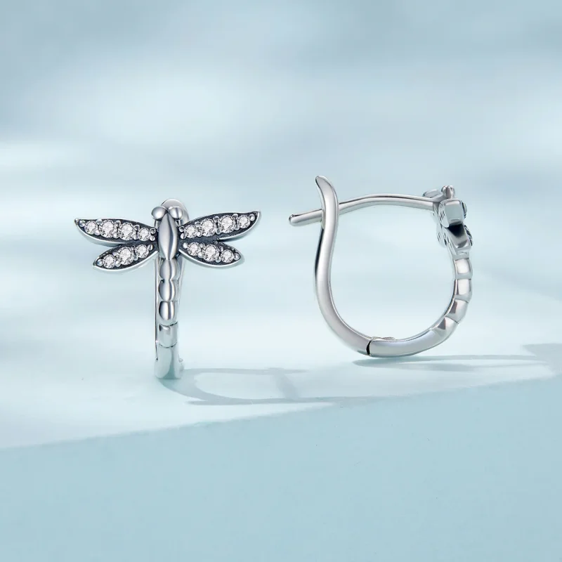 (bilde for) Øredobber i Pandora-stil Dragonfly Hoop - SCE1511 - Vis 2
