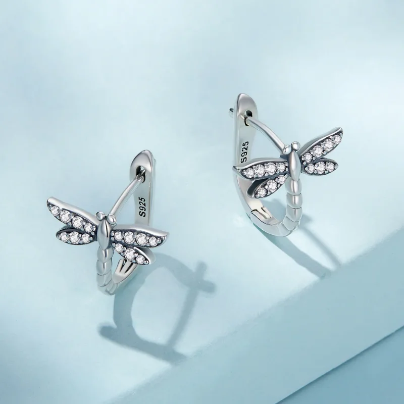 (bilde for) Øredobber i Pandora-stil Dragonfly Hoop - SCE1511 - Vis 3
