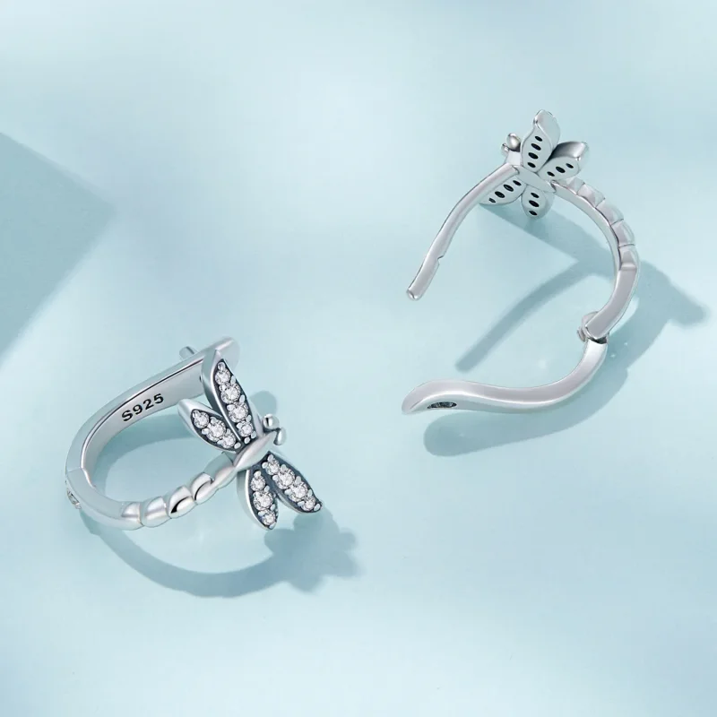 (bilde for) Øredobber i Pandora-stil Dragonfly Hoop - SCE1511 - Vis 4