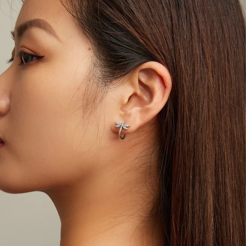 (bilde for) Øredobber i Pandora-stil Dragonfly Hoop - SCE1511 - Vis 6