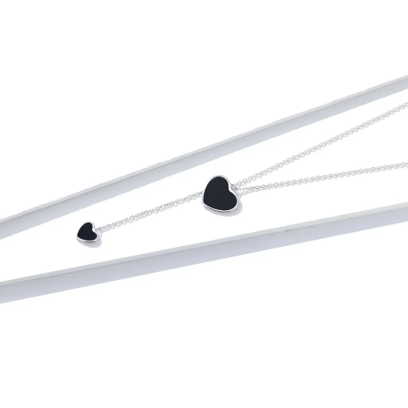 (bilde for) Pandora Style Black Heart Halskjede - BSN095 - Vis 3