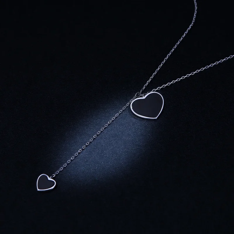 (bilde for) Pandora Style Black Heart Halskjede - BSN095 - Vis 5