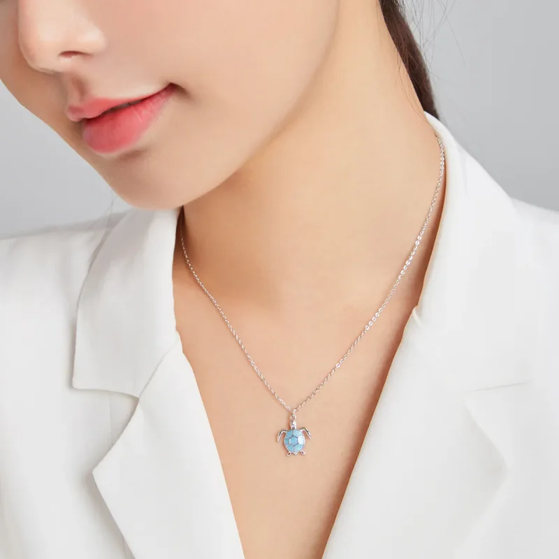 (bilde for) Pandora Style Blue Turtle Halskjede - SCN446 - Vis 7