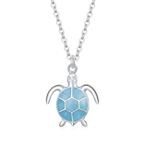 (bilde for) Pandora Style Blue Turtle Halskjede - SCN446