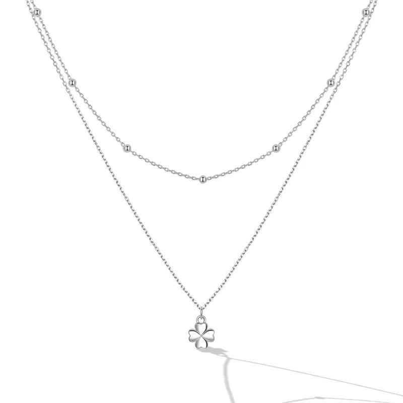 (bilde for) Pandora Style Double Clover Halskjede - SCN481 - Vis 2
