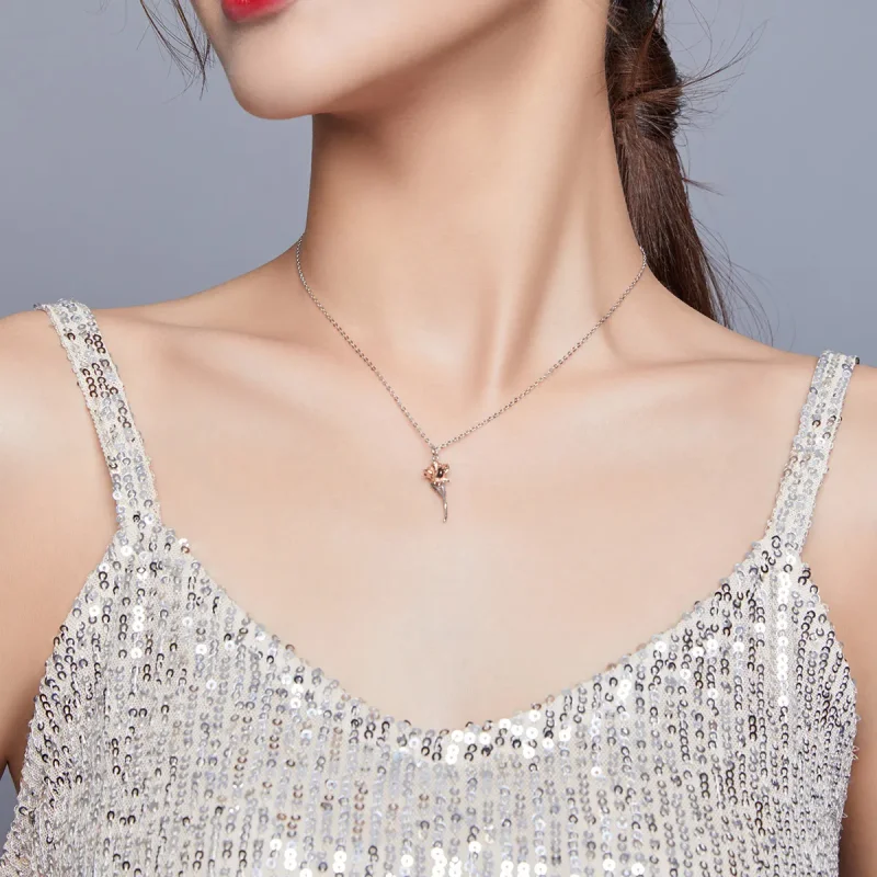 (bilde for) Pandora Style Grasiøs Rose Halskjede - BSN190 - Vis 7