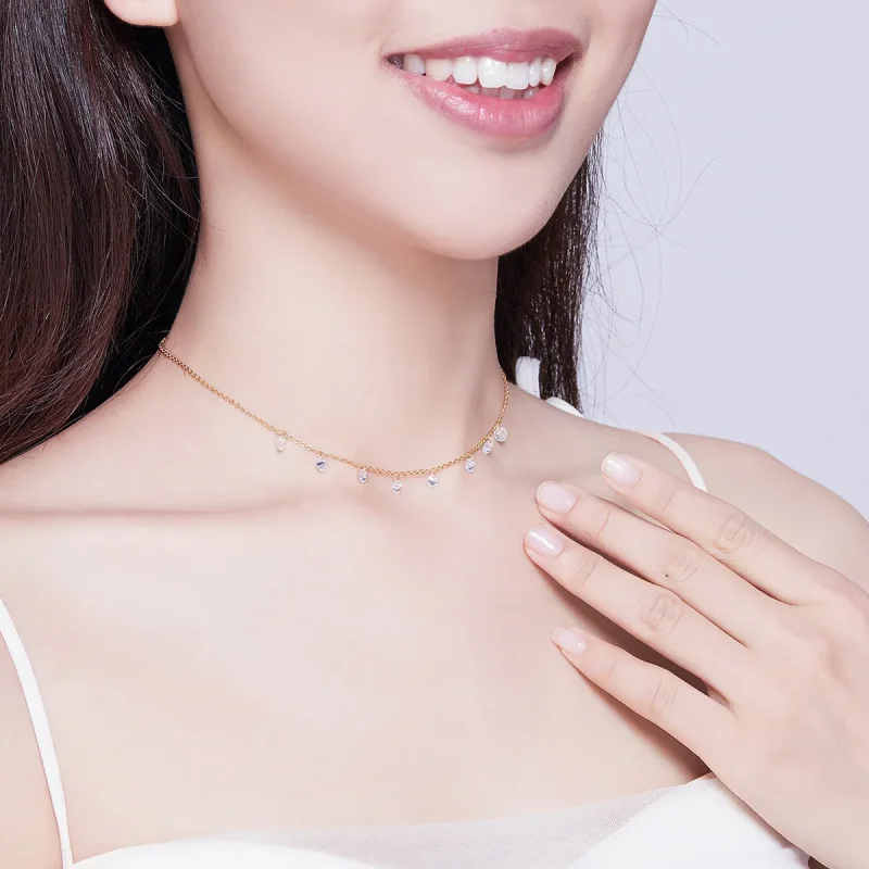 (bilde for) Pandora Style Gullbelagt Recollect Chain Halskjede - SCN299-B - Vis 7
