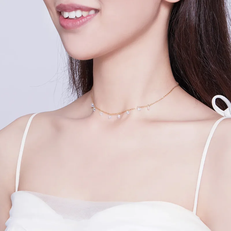 (bilde for) Pandora Style Gullbelagt Recollect Chain Halskjede - SCN299-B - Vis 8
