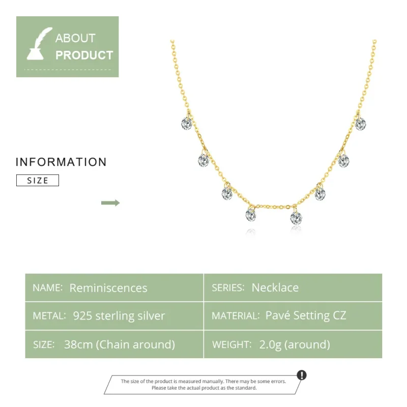 (bilde for) Pandora Style Gullbelagt Recollect Chain Halskjede - SCN299-B - Vis 9