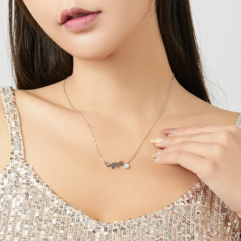 (bilde for) Pandora Style Opal Cat Halskjede - SCN395 - Vis 5