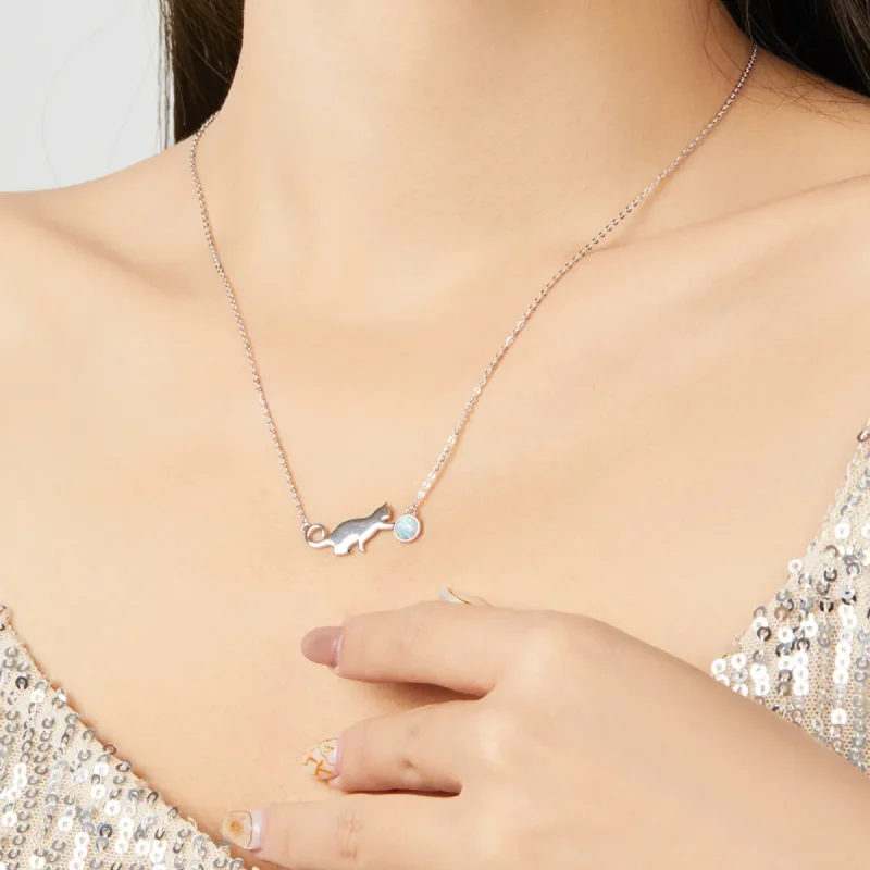 (bilde for) Pandora Style Opal Cat Halskjede - SCN395 - Vis 6