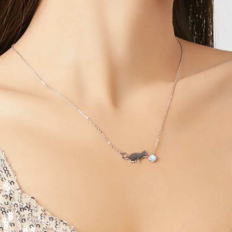 (bilde for) Pandora Style Opal Cat Halskjede - SCN395 - Vis 7