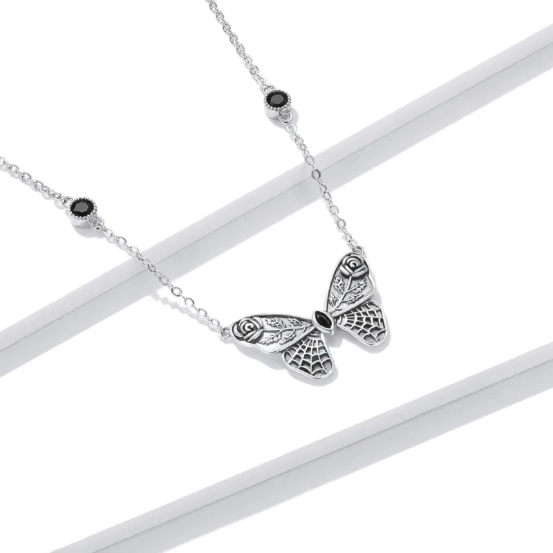 (bilde for) Pandora Style Retro Butterfly Halskjede - BSN235 - Vis 2