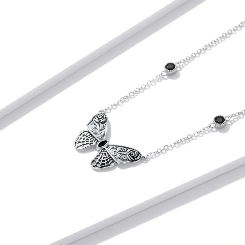 (bilde for) Pandora Style Retro Butterfly Halskjede - BSN235 - Vis 3