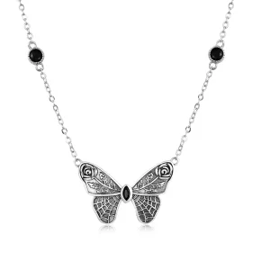 (bilde for) Pandora Style Retro Butterfly Halskjede - BSN235