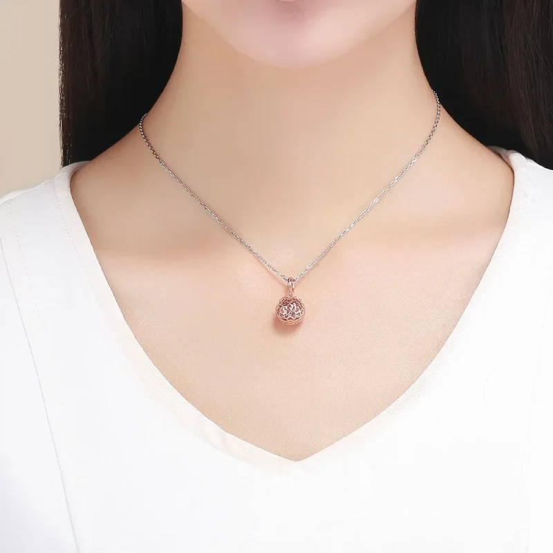 (bilde for) Pandora Style Rose Gold Motion Clover Pendant - SCC1127 - Vis 2