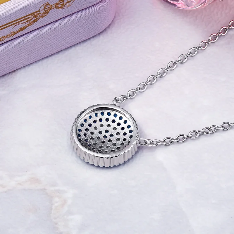 (bilde for) Pandora Style Silver Blue Circle Halskjede - SCN099 - Vis 2