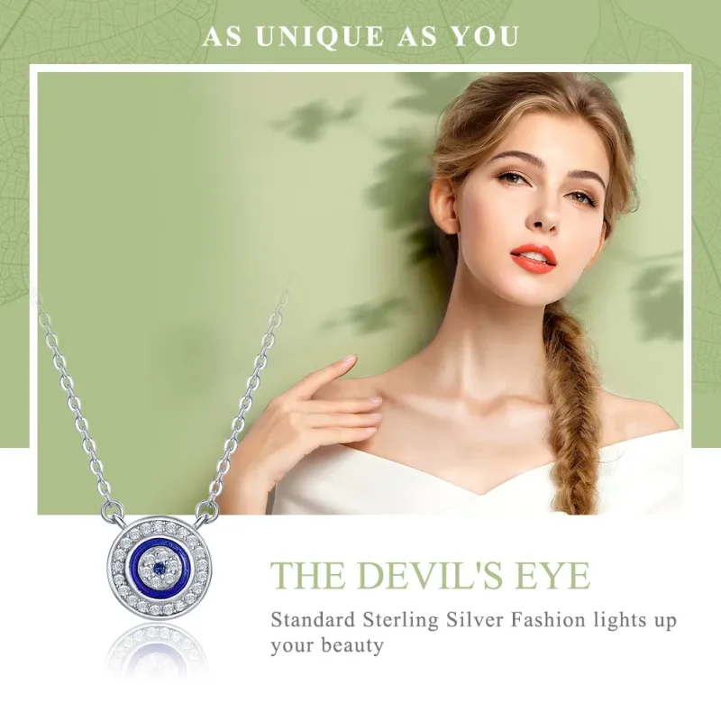 (bilde for) Pandora Style Silver Devil's Eye Halskjede - SCN165 - Vis 2
