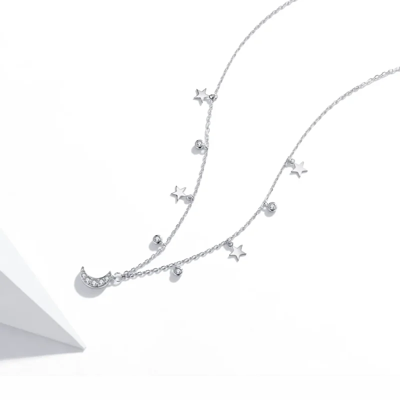(bilde for) Pandora Style Silver Dream Star Moon Anheng Halskjede - SCN420 - Vis 4