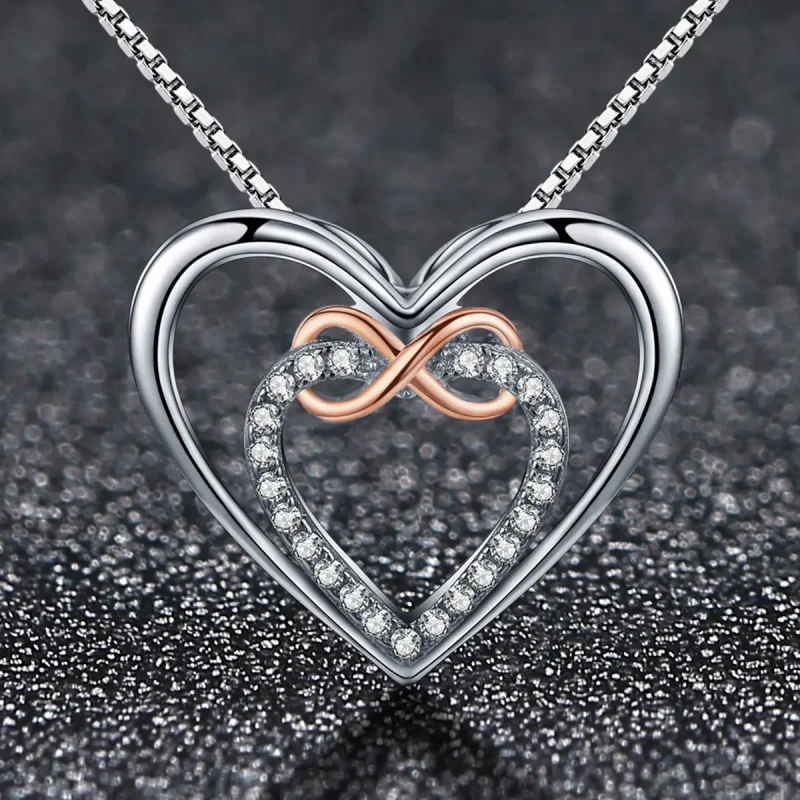 (bilde for) Pandora Style Silver Exquisite Heart Halskjede - SCN121 - Vis 3