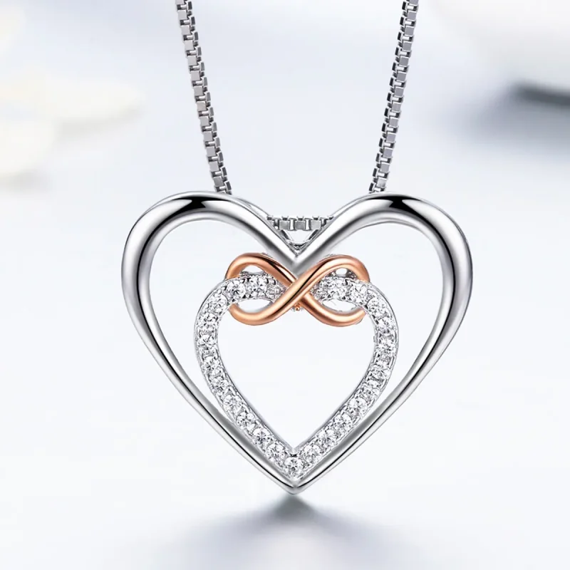 (bilde for) Pandora Style Silver Exquisite Heart Halskjede - SCN121 - Vis 4