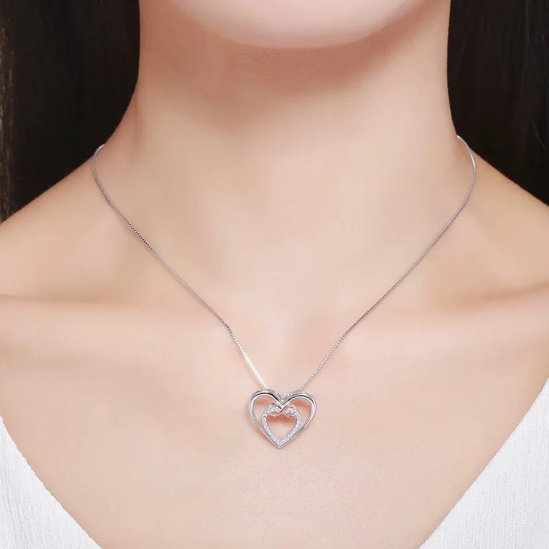 (bilde for) Pandora Style Silver Exquisite Heart Halskjede - SCN121 - Vis 7