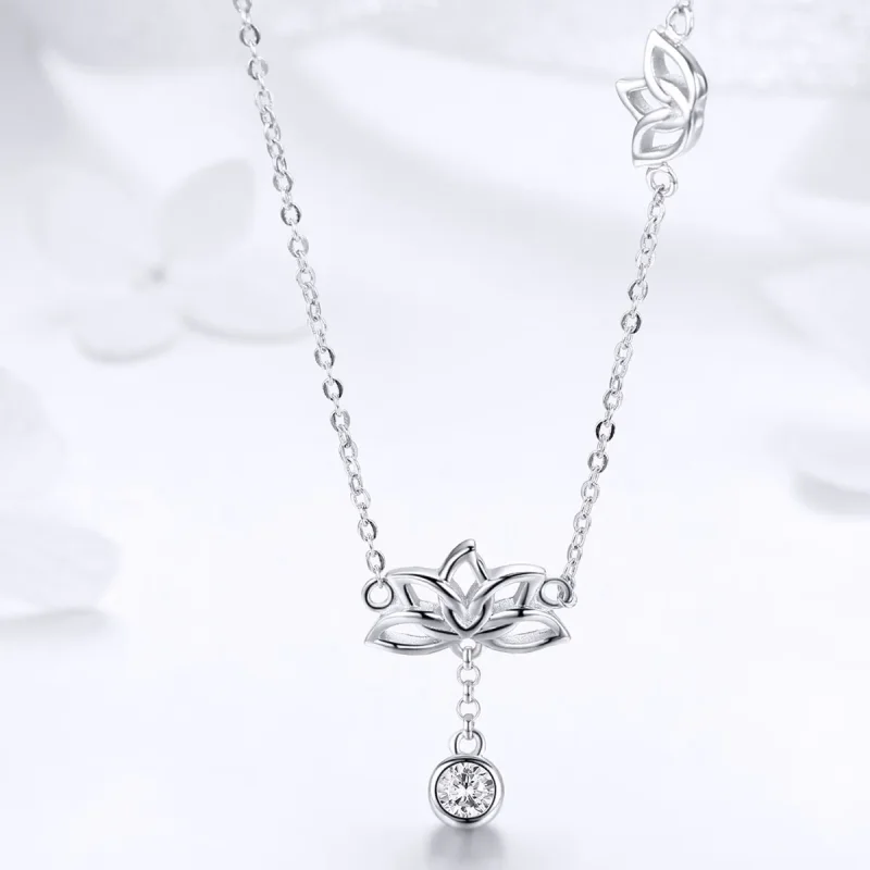 (bilde for) Pandora Style Silver Fresh Lotus Anheng Halskjede - BSN012 - Vis 4