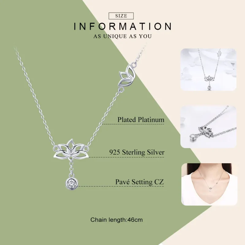(bilde for) Pandora Style Silver Fresh Lotus Anheng Halskjede - BSN012 - Vis 7