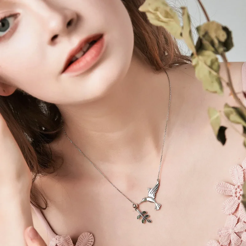 (bilde for) Pandora Style Silver Greetings From Hummingbirds Halskjede - SCN217 - Vis 2