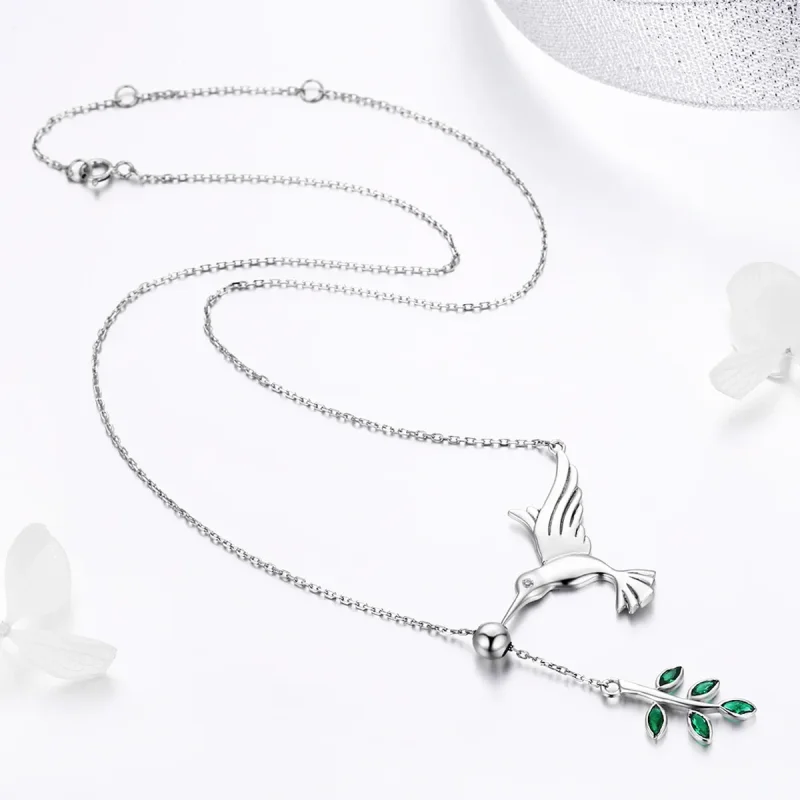 (bilde for) Pandora Style Silver Greetings From Hummingbirds Halskjede - SCN217 - Vis 4
