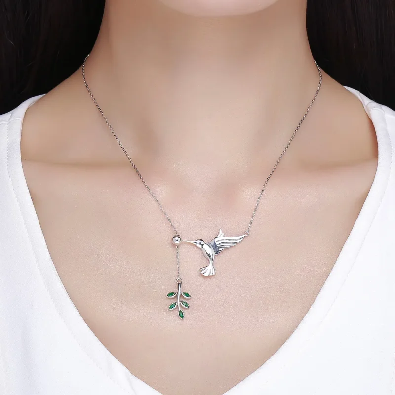 (bilde for) Pandora Style Silver Greetings From Hummingbirds Halskjede - SCN217 - Vis 7