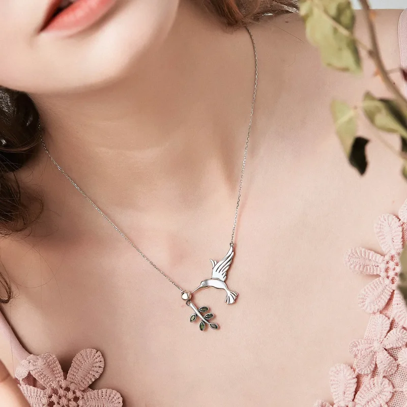 (bilde for) Pandora Style Silver Greetings From Hummingbirds Halskjede - SCN217 - Vis 8