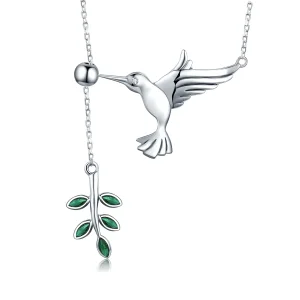 (bilde for) Pandora Style Silver Greetings From Hummingbirds Halskjede - SCN217
