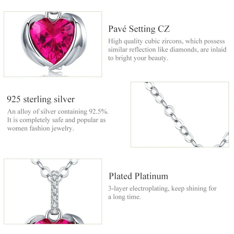 (bilde for) Pandora Style Silver Guardian Hearts Halskjede - SCN341 - Vis 3