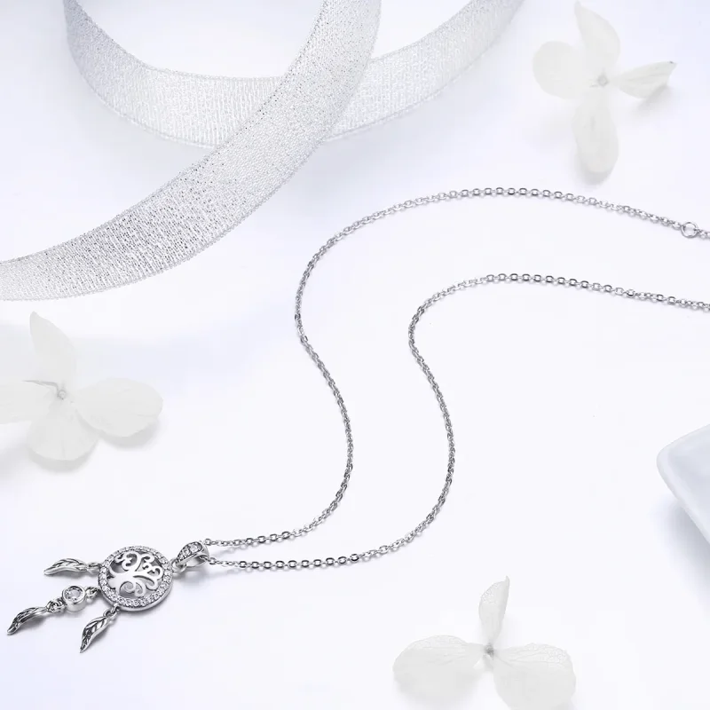 (bilde for) Pandora Style Silver Life Tree Dreamcatcher Halskjede - SCN298 - Vis 5