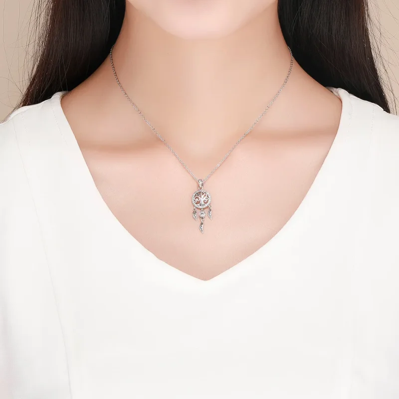 (bilde for) Pandora Style Silver Life Tree Dreamcatcher Halskjede - SCN298 - Vis 6