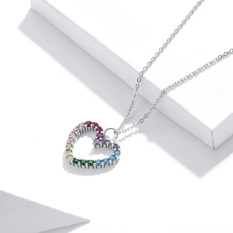 (bilde for) Pandora Style Silver Love of Rainbow anheng Halskjede - SCN449 - Vis 4