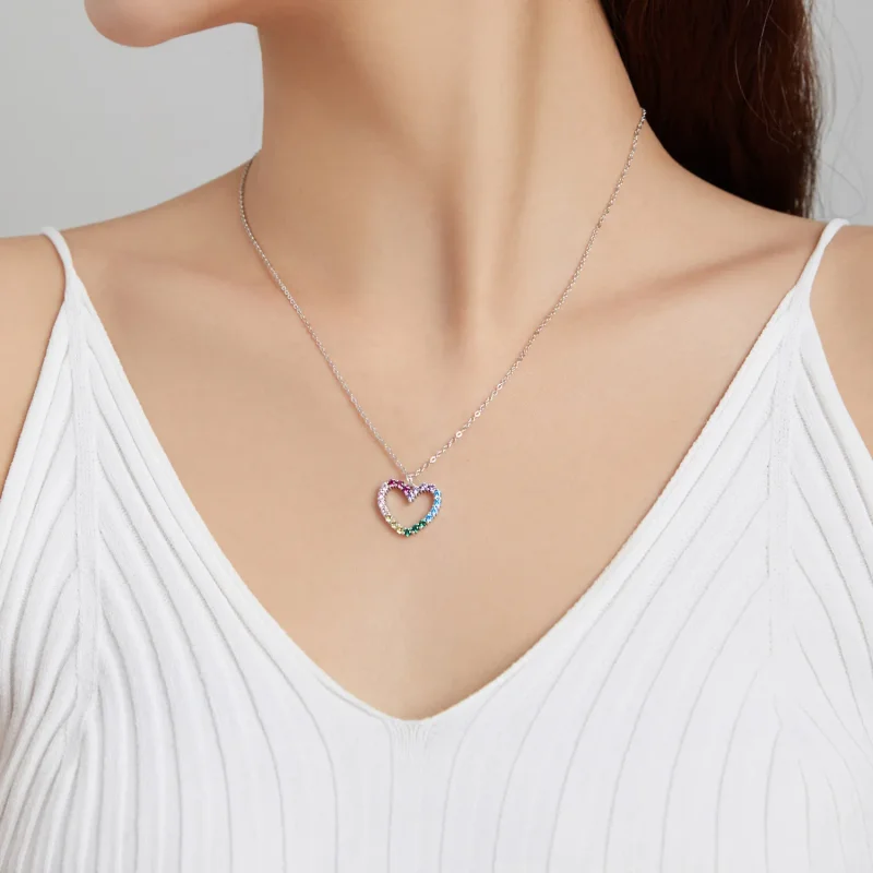 (bilde for) Pandora Style Silver Love of Rainbow anheng Halskjede - SCN449 - Vis 8