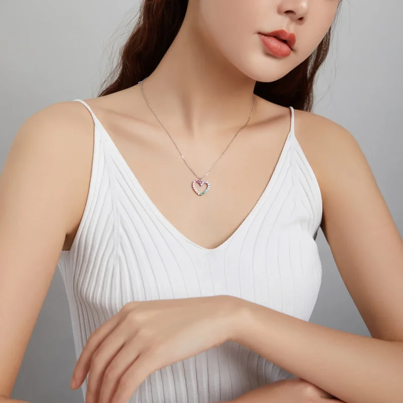 (bilde for) Pandora Style Silver Love of Rainbow anheng Halskjede - SCN449 - Vis 9