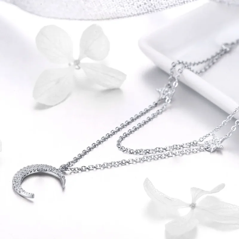 (bilde for) Pandora Style Silver Moon & Stars Anheng Halskjede - BSN038 - Vis 3