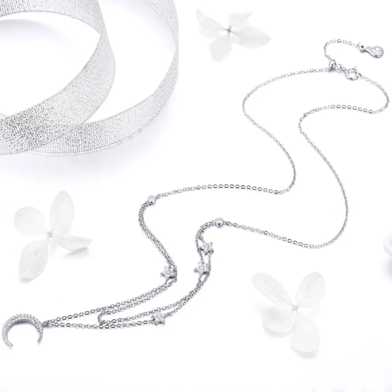 (bilde for) Pandora Style Silver Moon & Stars Anheng Halskjede - BSN038 - Vis 5