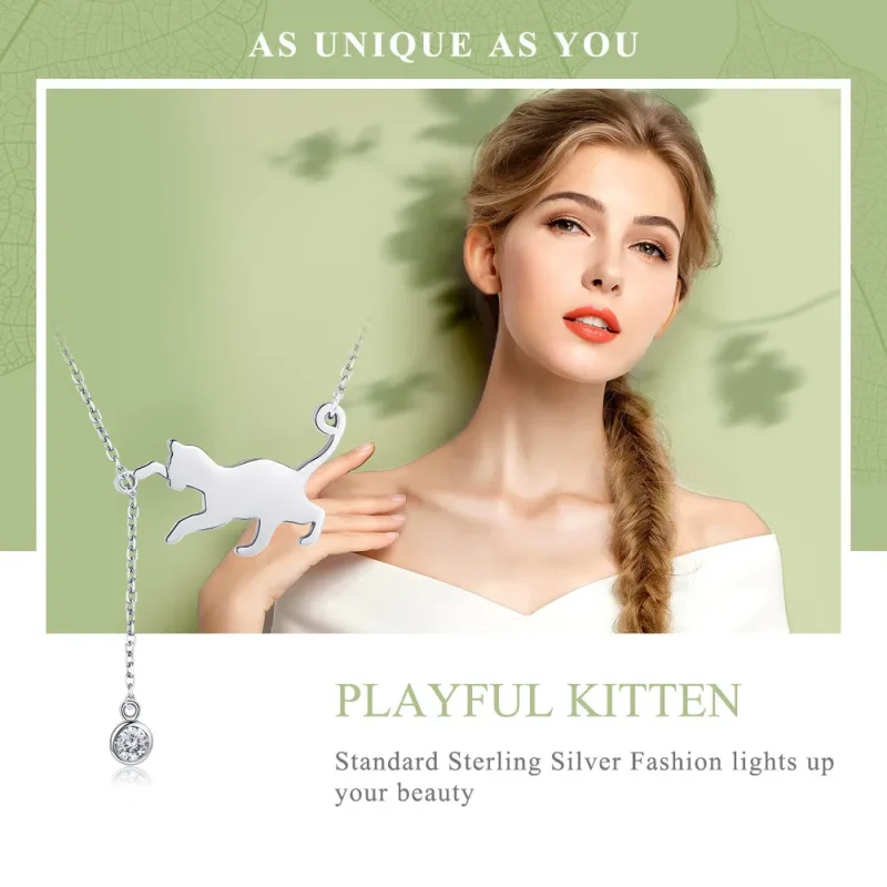 (bilde for) Pandora Style Silver Naughty Kitten Halskjede - SCN232 - Vis 2
