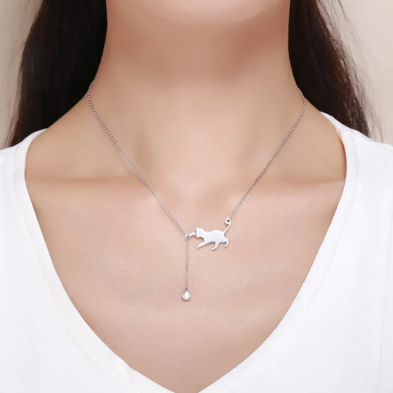 (bilde for) Pandora Style Silver Naughty Kitten Halskjede - SCN232 - Vis 5