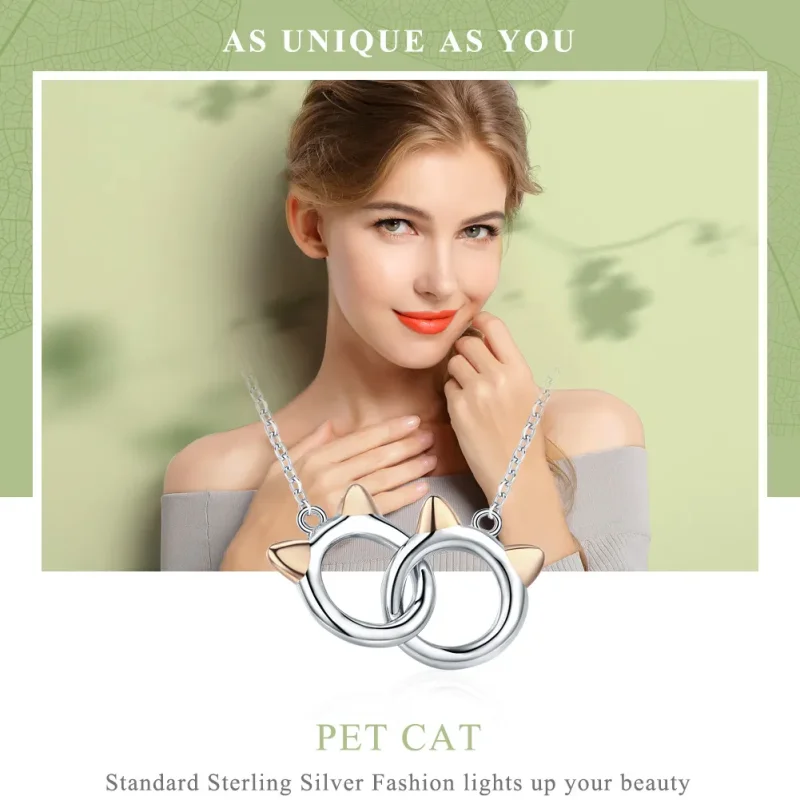 (bilde for) Pandora Style Silver Pet Cat Halskjede - SCN252 - Vis 2