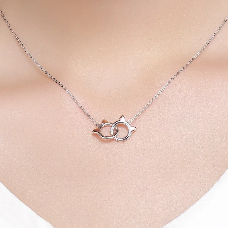 (bilde for) Pandora Style Silver Pet Cat Halskjede - SCN252 - Vis 8