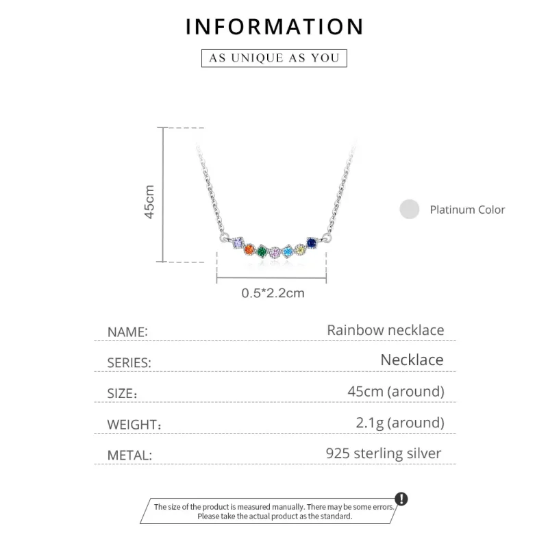 (bilde for) Pandora Style Silver Rainbow Anheng Halskjede - SCN451 - Vis 8